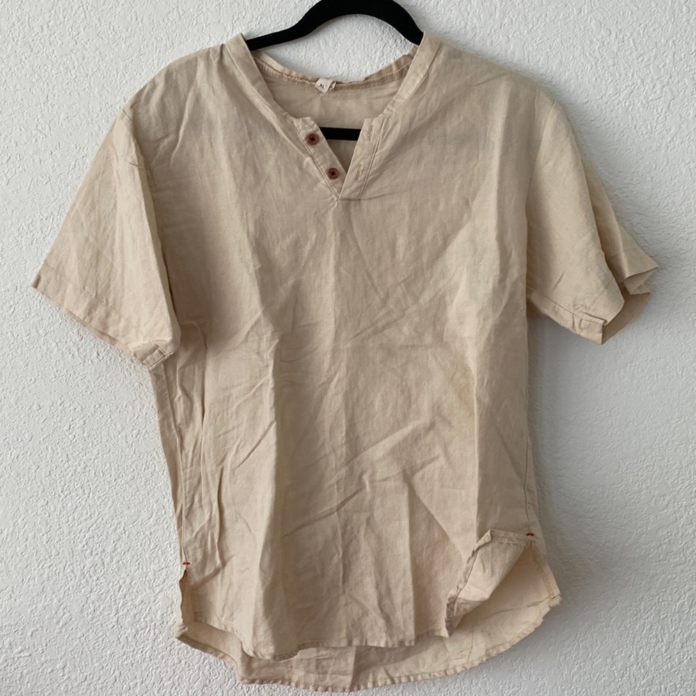 Cream off white collar less top
